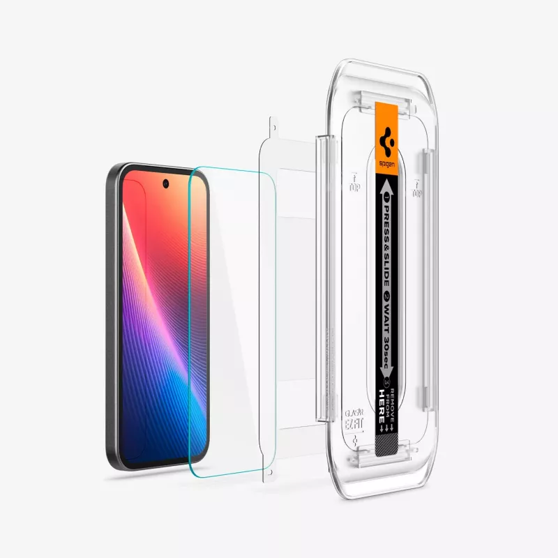 Spigen Glas.tR EZ Fit Pack de 2 Protectores de Pantalla para Google Pixel 9a, claro