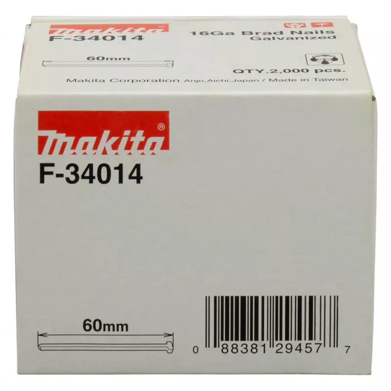 Makita F-34014 clavos sin cabeza 60 mm 2000 unidades acero galvanizado
