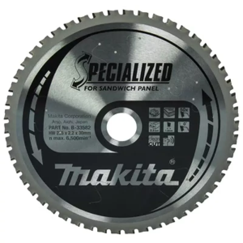 Makita Specialized B-33582 hoja de sierra circular para paneles sándwich, 235 x 30 mm, 50 Z