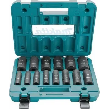 Makita B-52308 set de vasos de impacto 14 piezas encaje 1/2