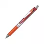 Pentel EnerGel Xm bolígrafo de gel retráctil - tinta naranja - 0.35 mm - cuerpo plateado con detalles naranjas - agarre de goma - cuerpo redondo