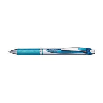 Pentel EnerGel Xm bolígrafo de gel retráctil - tinta azul claro - 0.35 mm punta de aguja - cuerpo azul - agarre de goma