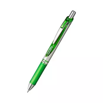 Pentel EnerGel Xm bolígrafo de gel retráctil - verde - 0.35 mm - detalles plateados