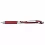Pentel Energel BL77 bolígrafo de gel retráctil - tinta burdeos - 0,7 mm - clip plateado - cuerpo redondo