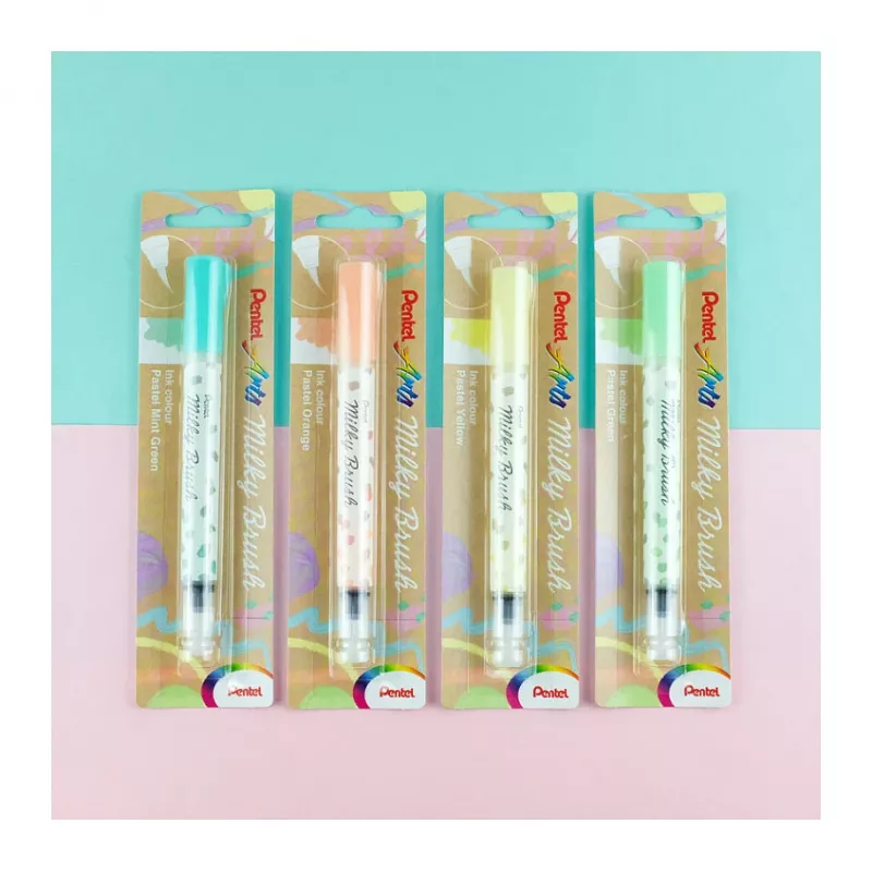 Pentel Milky Brush Mint Rotulador pincel