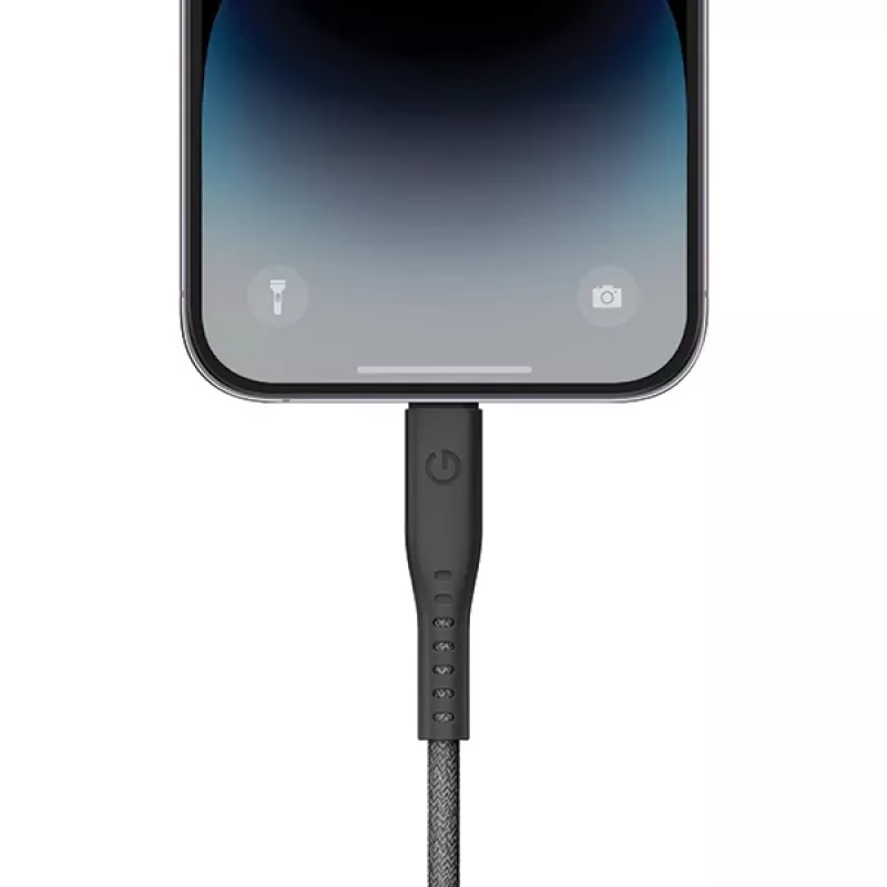 ENERGEA Flow cable USB-C a Lightning 1,5m negro 60W 3A PD carga rápida certificado MFi