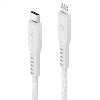 ENERGEA Flow cable USB-C a Lightning 1,5m blanco 60W 3A PD carga rápida MFi