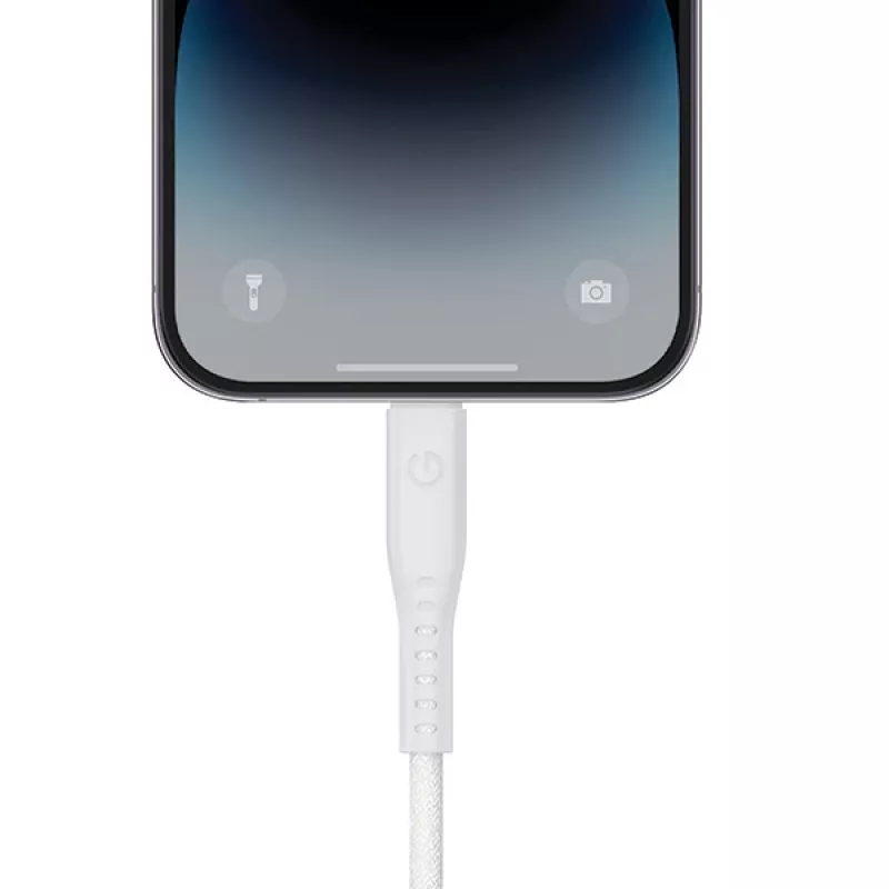 ENERGEA Flow cable USB-C a Lightning 1,5m blanco 60W 3A PD carga rápida MFi
