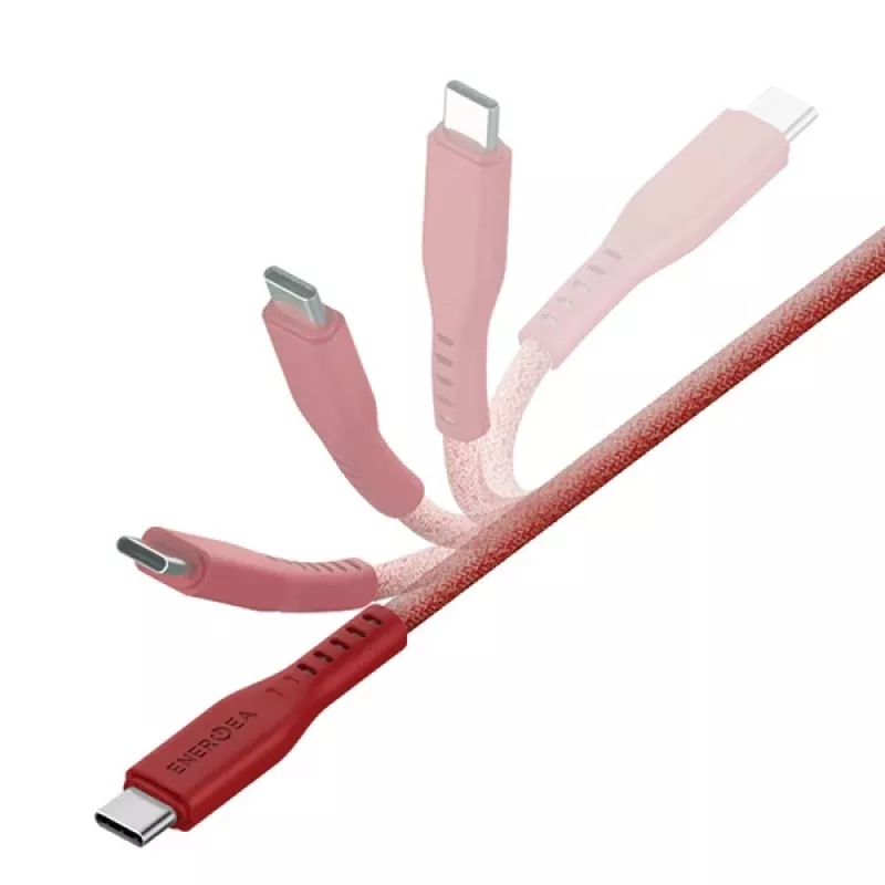 ENERGEA Flow cable USB-C a USB-C 1,5m rojo 240W 5A PD carga rápida