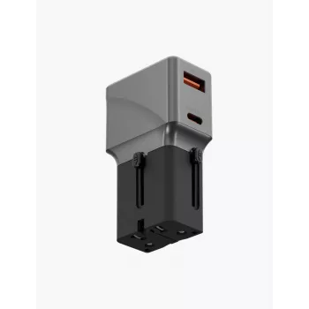 ENERGEA TravelWorld 1A1C 25W adaptador de viaje universal gunmetal