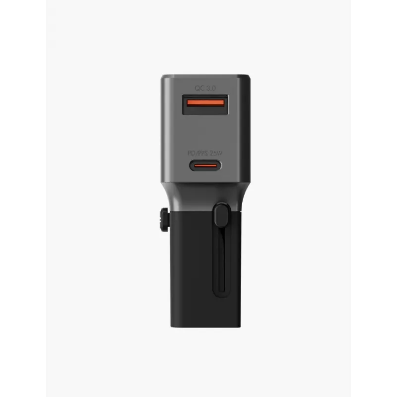 ENERGEA TravelWorld 1A1C 25W adaptador de viaje universal gunmetal