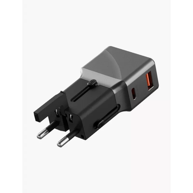 ENERGEA TravelWorld 1A1C 25W adaptador de viaje universal gunmetal