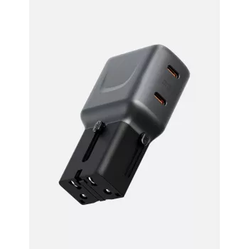ENERGEA TravelGoAdapter 45 2xUSB-C 45W Graphite Black enchufe EU