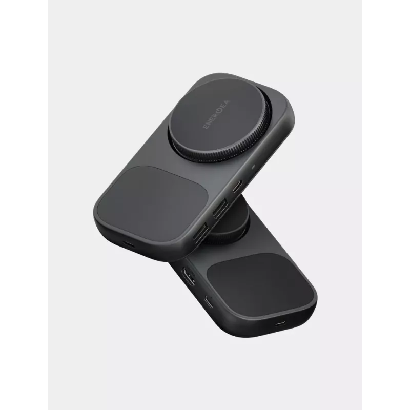 ENERGEA WiDock Plus 7-in-1 USB-C 3.1 Estación de acoplamiento con carga inalámbrica Qi2, Graphite