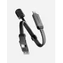 ENERGEA Sheath Key 2-in-1 Cable USB-C a USB-C/USB-A 15cm Gunmetal