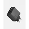 ENERGEA Ampcharge Arc 65W GaN Cargador de pared USB-A/USB-C con cable USB-C retráctil, Gunmetal