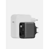 ENERGEA Ampcharge Arc 65W GaN Cargador de pared USB-A/USB-C con cable USB-C retráctil, Gunmetal