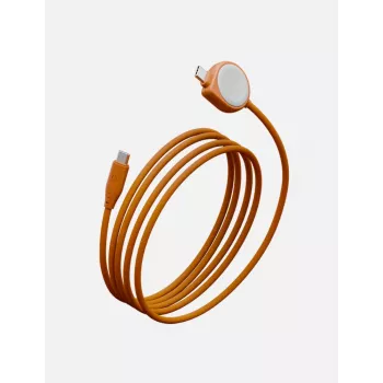 ENERGEA Flow Duo Watch 2-in-1 Cable USB-C a USB-C + cargador Apple Watch 480Mbps 60W 1,5m naranja