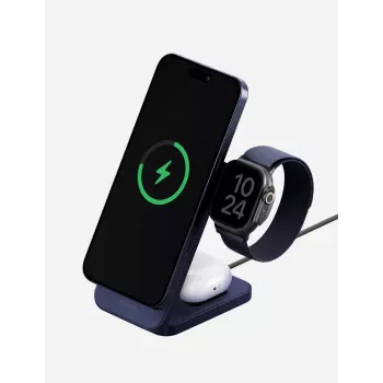 ENERGEA MagTrio 2 3-in-1 25W Qi2 Estación de carga inalámbrica plegable azul