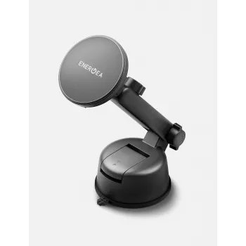 ENERGEA MagdriveKit 15W Soporte para coche – Estación de carga inalámbrica magnética para parabrisas, salpicadero, rejilla de ventilación – negro