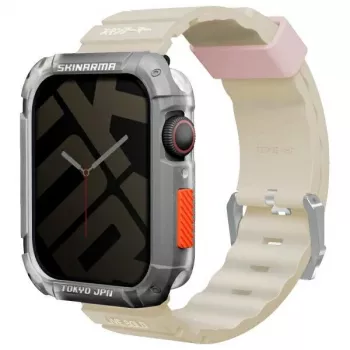 SKINARMA Shokku Correa de silicona para Apple Watch 45/44/42mm Beige
