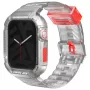 SKINARMA Saido Funda y correa 2 en 1 para Apple Watch 45/44mm, Clear/Transparente