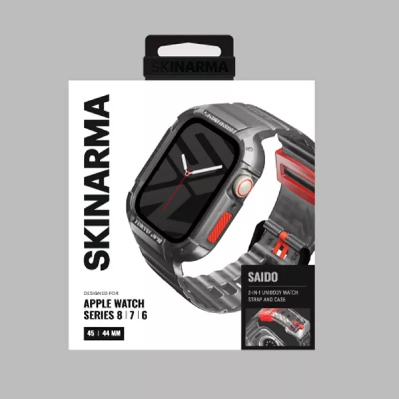 Skinarma Saido Correa y funda 2 en 1 para Apple Watch 45/44mm - Smoke