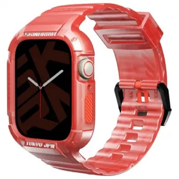 Skinarma Saido Correa y funda protectora 2 en 1 para Apple Watch 45/44mm Rojo