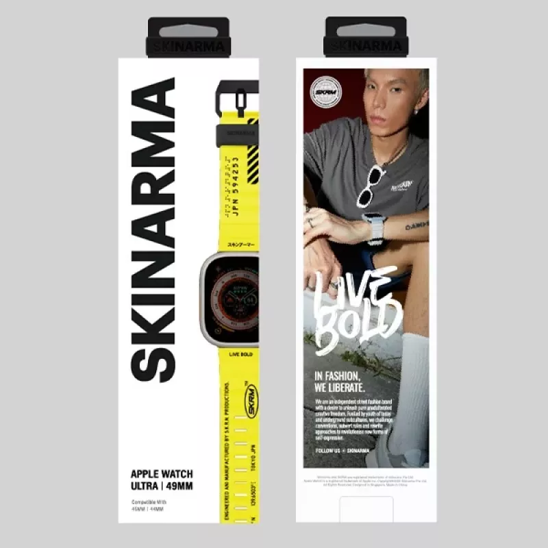 SKINARMA Shokku Correa para Apple Watch 49/45/44mm Amarillo eléctrico