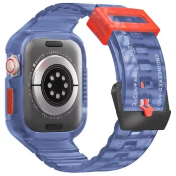 Skinarma Saido Funda 2 en 1 con correa integrada para Apple Watch 45/44mm Azul oscuro