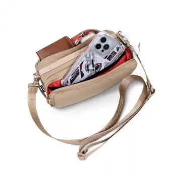 SKINARMA Juno Bolso bandolera para móvil Khaki - Organizador cruzado de nailon premium