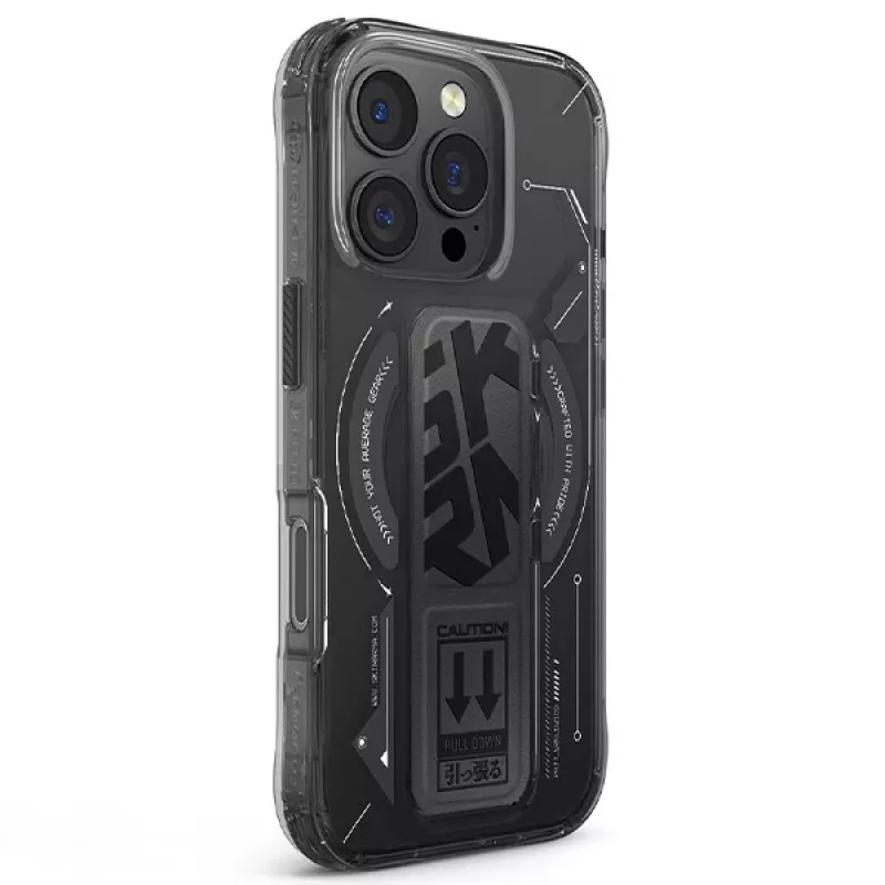 Skinarma Helio Funda para iPhone 16 Pro Max 6,9 pulgadas, carga magnética + soporte con asa, negro