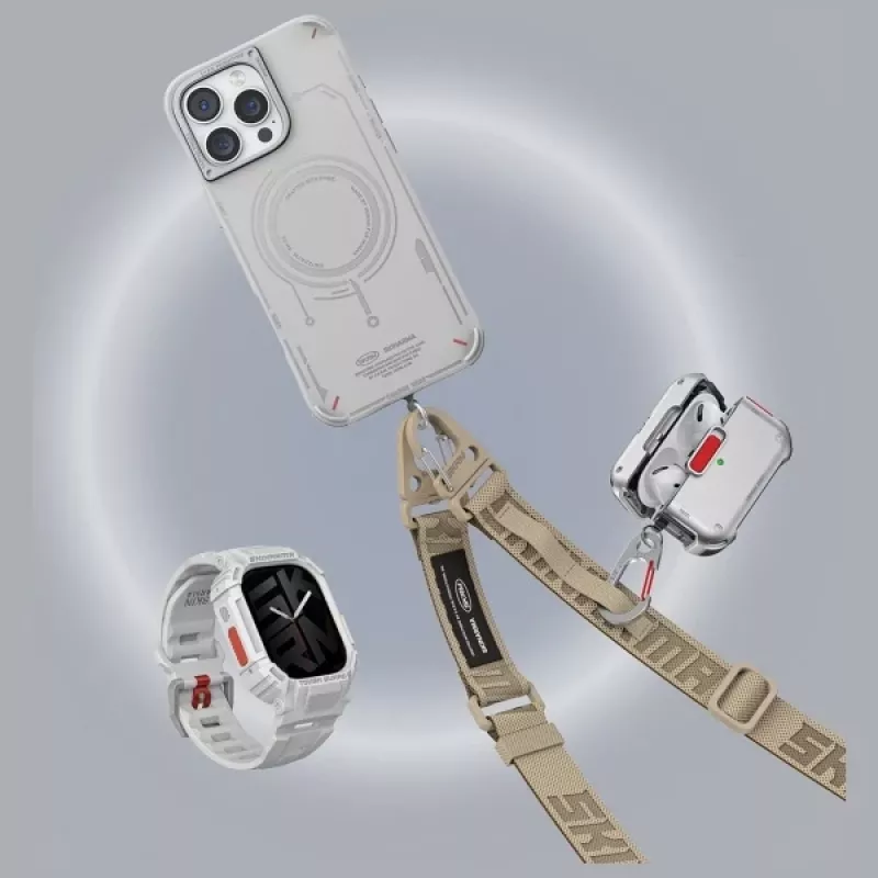 Skinarma Mecha Funda para AirPods Pro 2, Frost Translucent