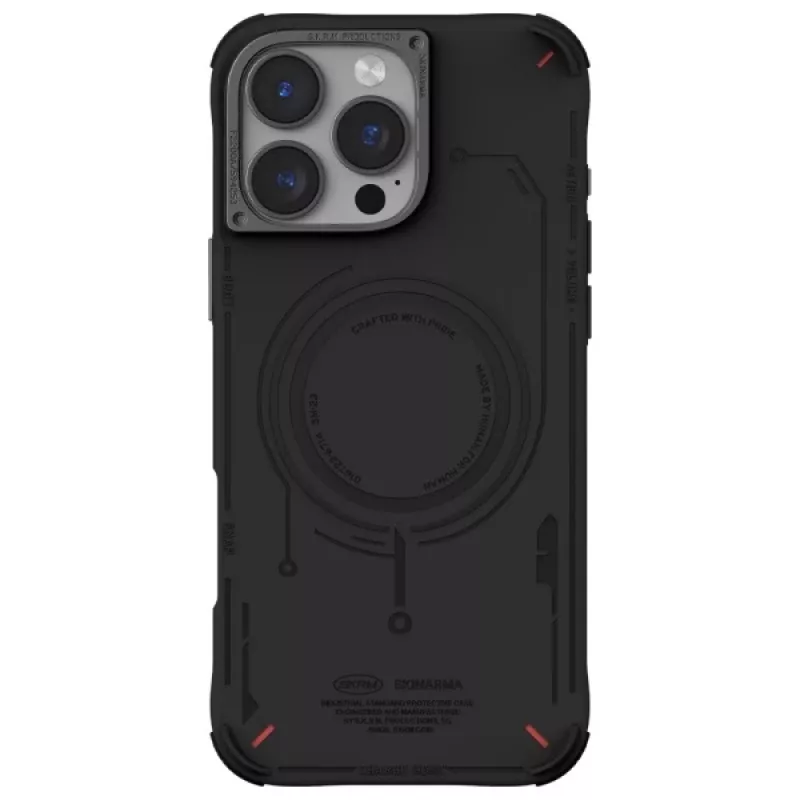 Skinarma Mecha Funda para iPhone 16 Pro 6,3 pulgadas, carga magnética, negro