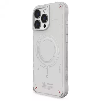 SKINARMA Mecha Case para iPhone 16 Pro Max 6,9 inch carga magnética gris claro