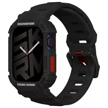 SKINARMA Mecha correa y funda 2 en 1 para Apple Watch 45/44mm negra