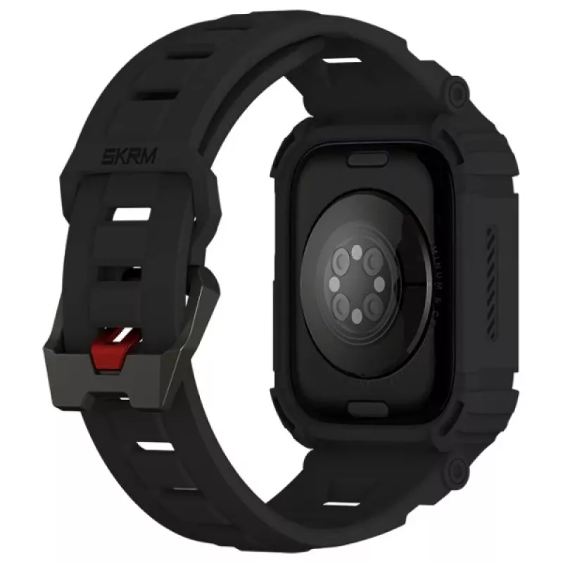 SKINARMA Mecha correa y funda 2 en 1 para Apple Watch 45/44mm negra