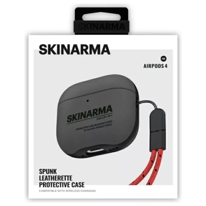 Skinarma Spunk funda para AirPods 4, Pewter Green
