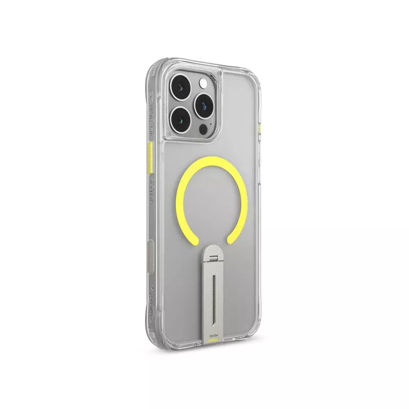 Skinarma Helix funda con carga magnética y soporte giratorio 360 para iPhone 16 Pro, transparente