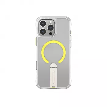 SKINARMA Helix funda para iPhone 16 Pro Max, carga magnética, soporte giratorio 360°, transparente