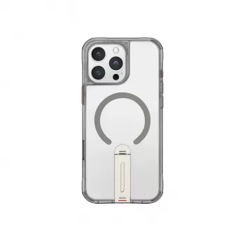 Skinarma Helix funda para iPhone 16 Pro Max, carga magnética, soporte giratorio 360°, titanio