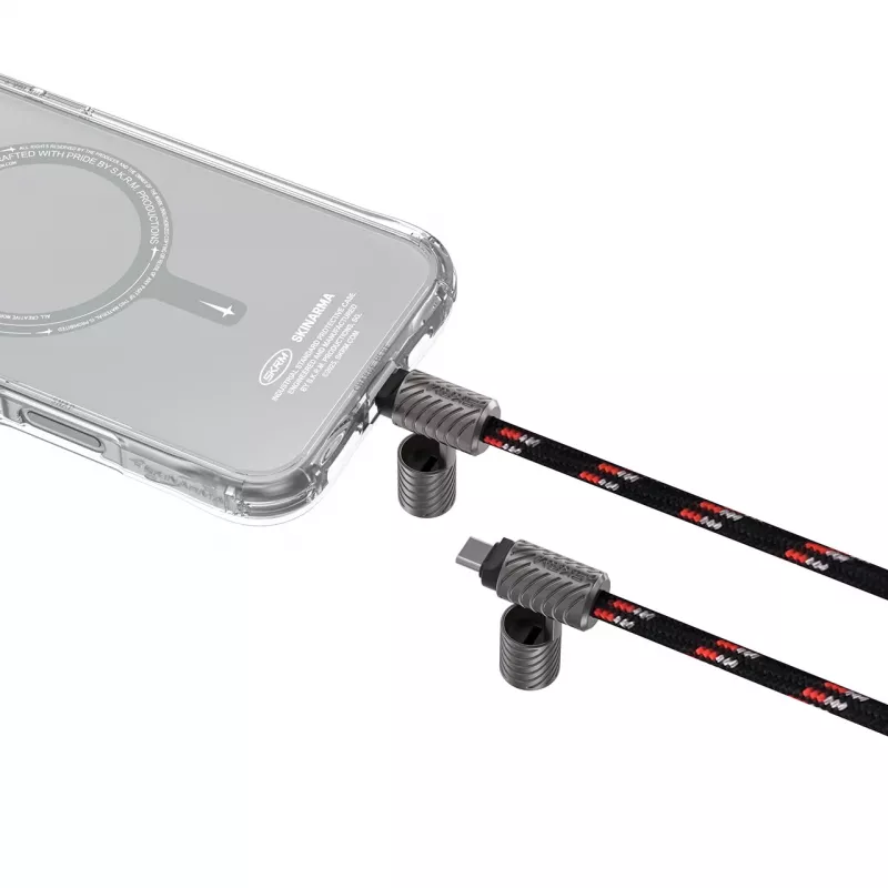 Skinarma Dyno Ve cable cordón 2 en 1 USB-C a USB-C, 80 cm, negro