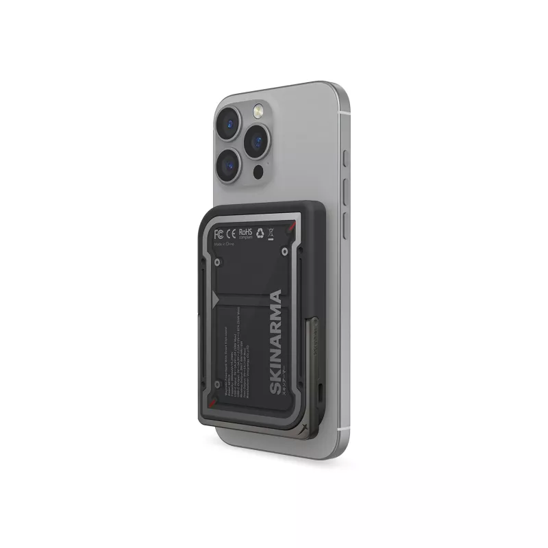 Skinarma Nexus Mecha batería externa magnética con soporte plegable 5000mAh 20W PD USB-C MagSafe negra