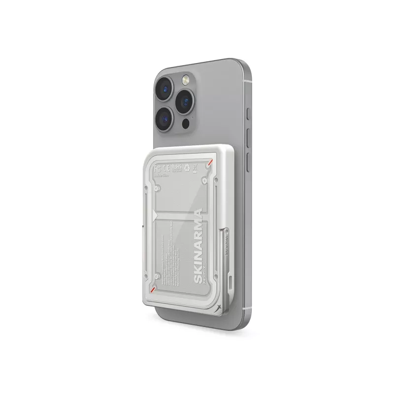 Skinarma Nexus Mecha Magnetic Kick-Stand Power Bank 5000mAh 20W PD USB-C MagSafe gris claro