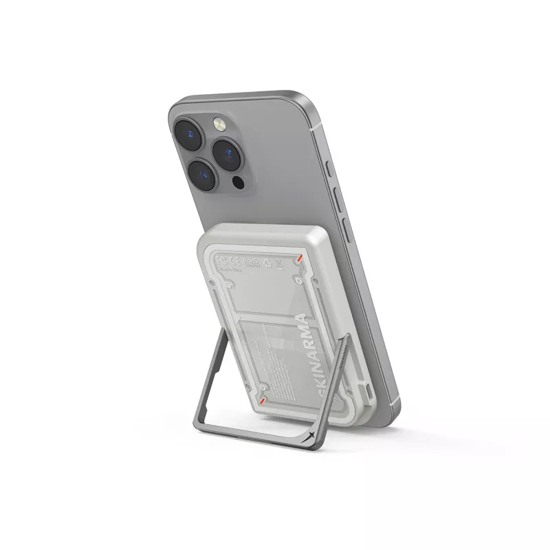 Skinarma Nexus Mecha Magnetic Kick-Stand Power Bank 5000mAh 20W PD USB-C MagSafe gris claro