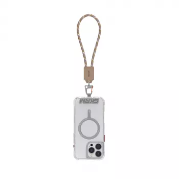 Skinarma Dyno Ve cable de muñeca 2 en 1 USB-C a USB-C, 25 cm, beige