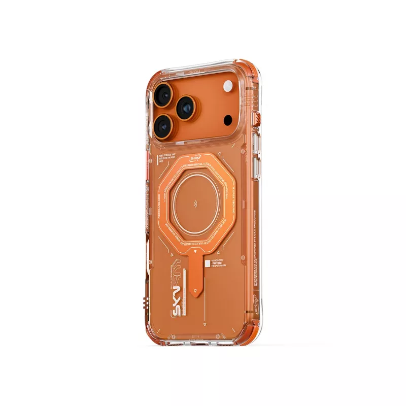 Skinarma Magma funda de carga magnética para iPhone 17 Pro Max, naranja