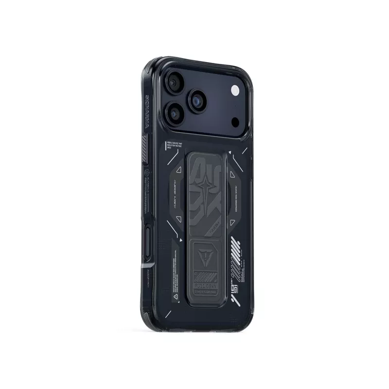SKINARMA Helio funda para iPhone 17 Pro carga magnética + soporte con agarre Graphite