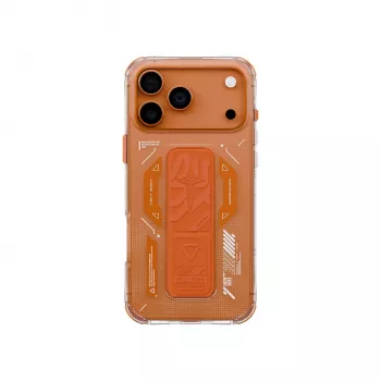Skinarma Helio funda para iPhone 17 Pro Max carga magnética + soporte con agarre naranja