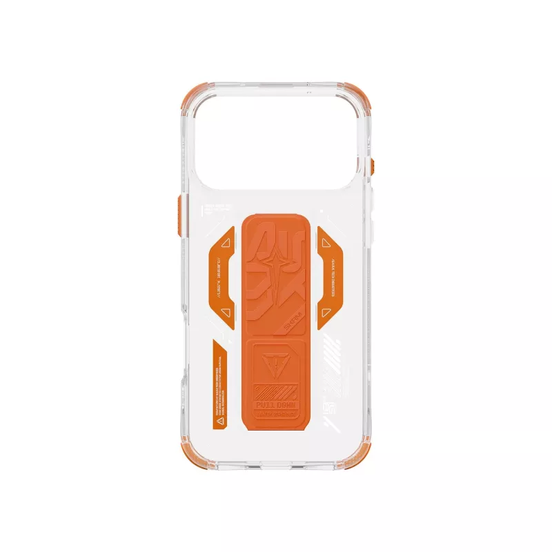 Skinarma Helio funda para iPhone 17 Pro Max carga magnética + soporte con agarre naranja
